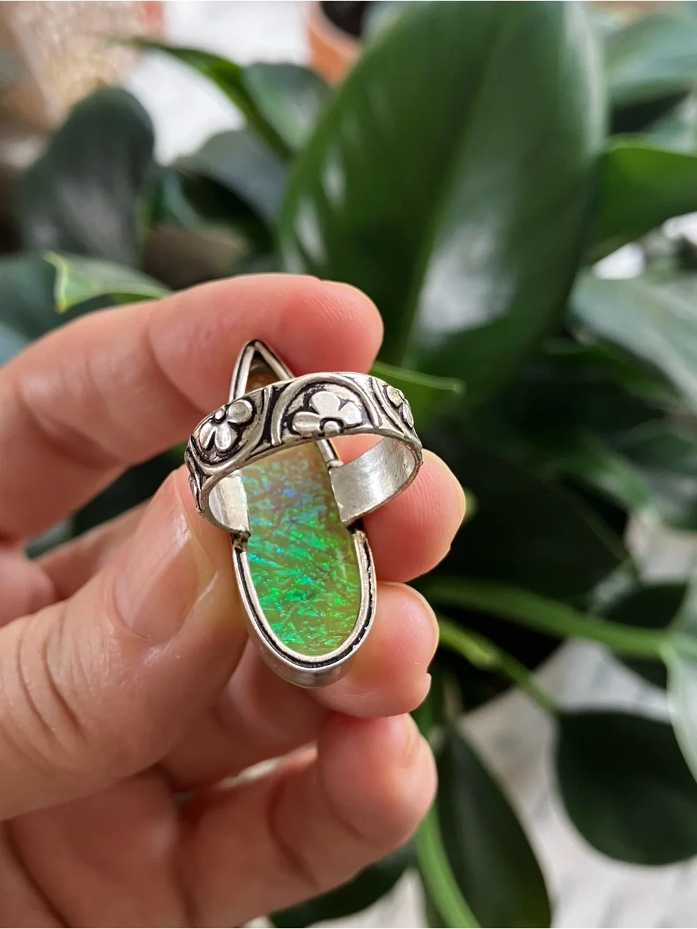 Teardrop Fairy Ring, Sterling 925, 6.25